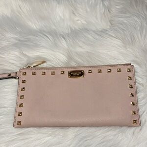 Michael Kors Pink Wristlet with Gold Accents